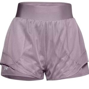 Under Armour warrior mesh layered lilac running gym shorts sz LG